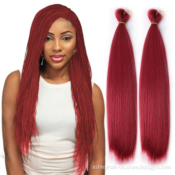 Julianna Silky Bone Straight Braiding Burgundy Coloured 30 16 Inches Quality Nigerian Synthetic Hair Braid Extension Attachment